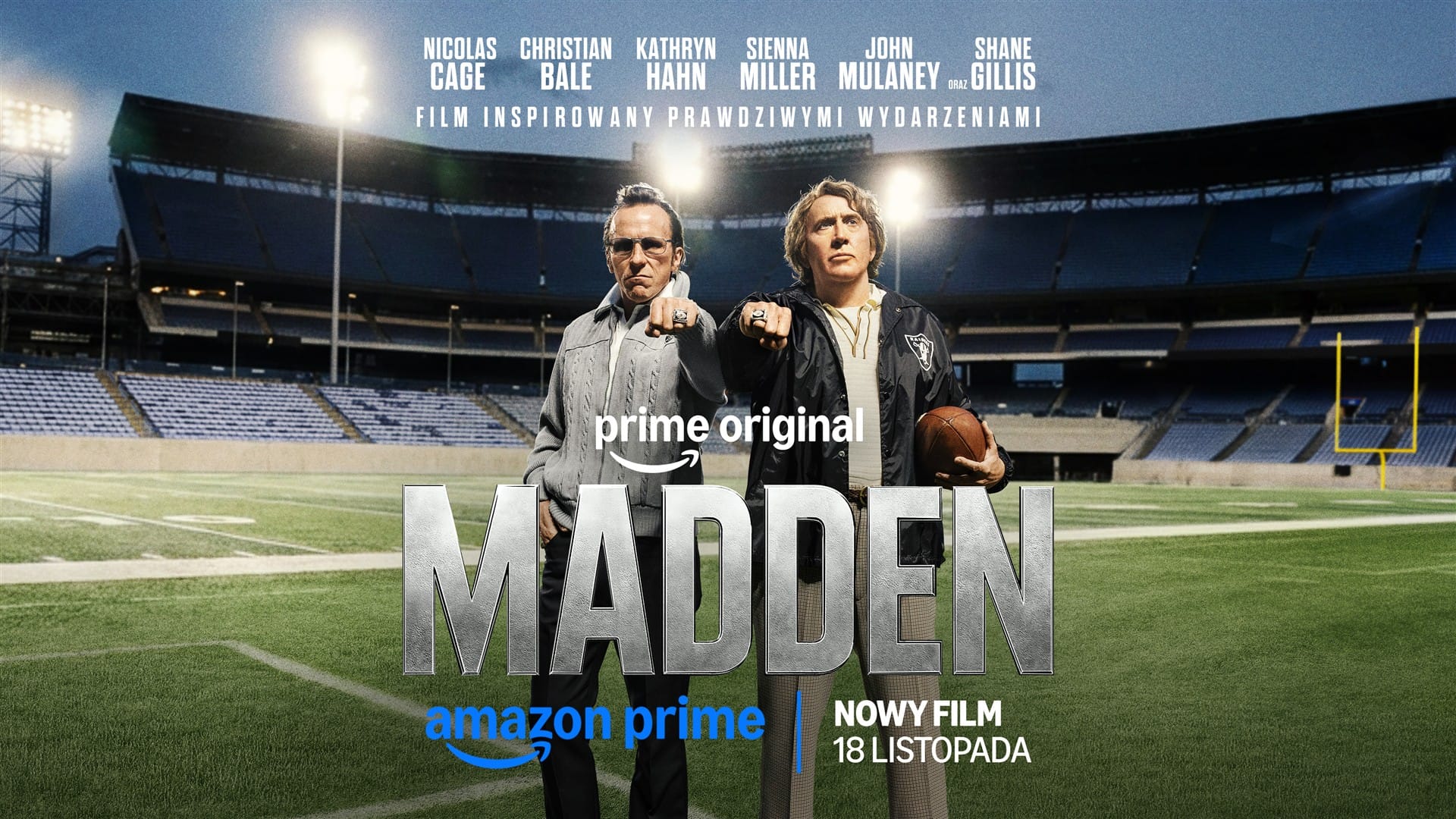Christian Bale i Nicolas Cage na polskiej grafice promocyjnej filmu Madden