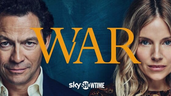 Grafika promująca serial WAR z Dominikiem Westem i Sienną Miller