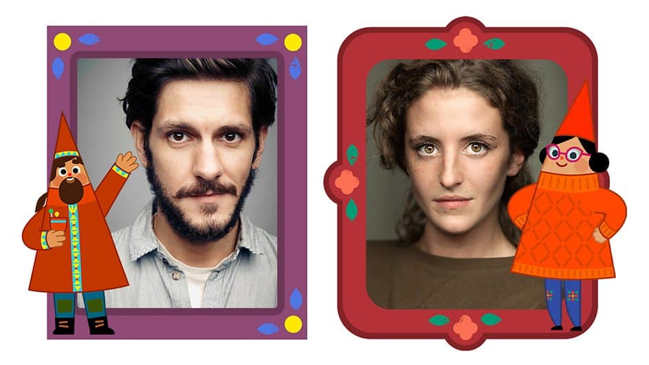 Mathew Baynton i Louisa Harland, aktorzy głosowi serialu MaeBee
